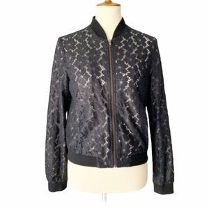 Truth and Pride Navy Blue Lace Bomber Jacket‎